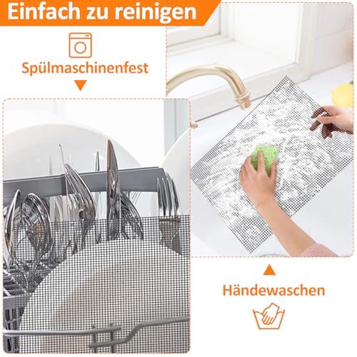 Grillmatte 40 × 30 cm, 4 Stück Antihaft Grillgitter und Grillmatte in Schwarz, Wiederverwendbar, Hitzebeständig Grillmatte für Gasgrill, Holzkohle, Elektrogrill, Luftfritteuse