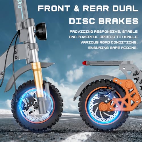 Image of M5 Pro Electric Scooter with Seat & Storage Box, 1600W Motor, 34 MPH, 43-50 Miles Range, 48V /20.8Ah Battery, LED Display, Rear Drive, Dual Suspension & Hydraulic Damping System