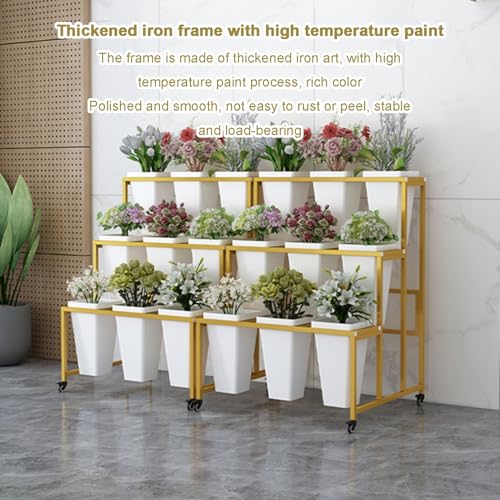Support de plantes en métal à roulettes amovibles pour charge lourde - 3