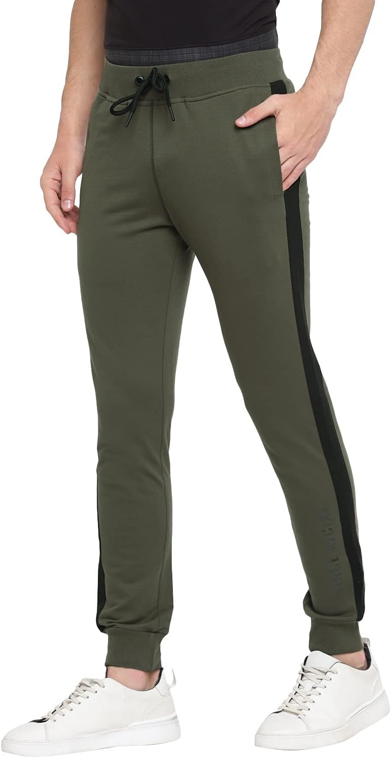 Alan Jones ClothingSolid Men's Side Tape Joggers Track Pants
