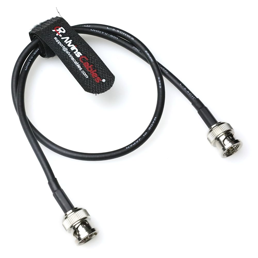 Alvin's Cables - Cable SDI 12G flexible, conectores BNC macho a macho para RED Komodo | Atomos Monitor, cable blindado de 75 ohmios para videocámara 4K, 50 cm