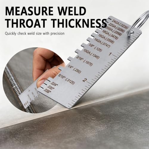 1 Pack Medidor de Espesor de Alambre y Chapa, Medidor de Alambre de Acero Inoxidable, Herramienta de Medición de Espesor de Metal para Chapa, Inspección de Soldadura y Medición de Tamaño de Material miniatura 3