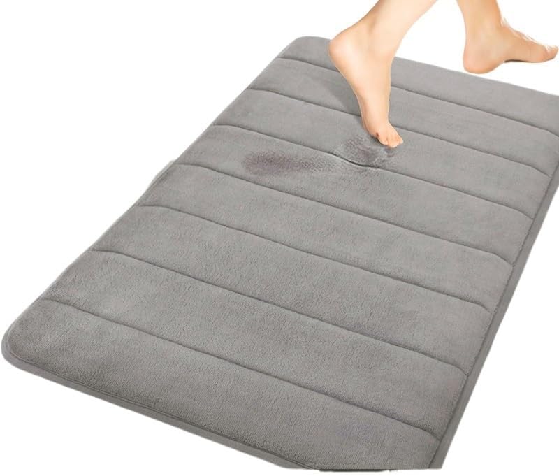 Miniatura 2 de Alfombra antideslizante de absorción de agua para baño, juego de alfombrilla de espuma viscoelástica peluda para puerta de cocina, alfombrilla