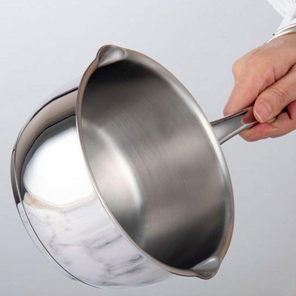 Scaldalatte con Doppio Beccuccio, Cuocilatte in Acciaio Inox, Scioglitore per Riscaldare Latte, Burro, Olio, caffè, tè, Zuppa