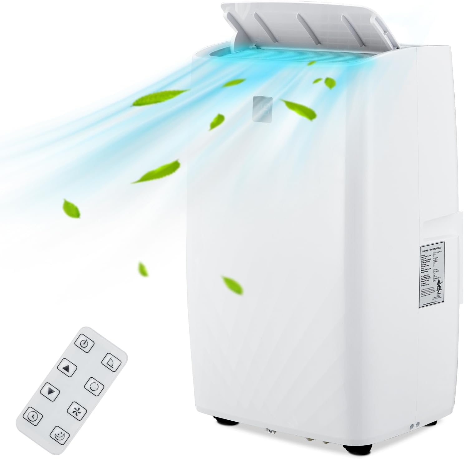 Portable Air Conditioners, 15000 BTU Air Conditioner for 850 Sq. Ft, Dehumidifying & Fan, Quiet Operation and Easy Mobility, Remote Control for Home & Office, White