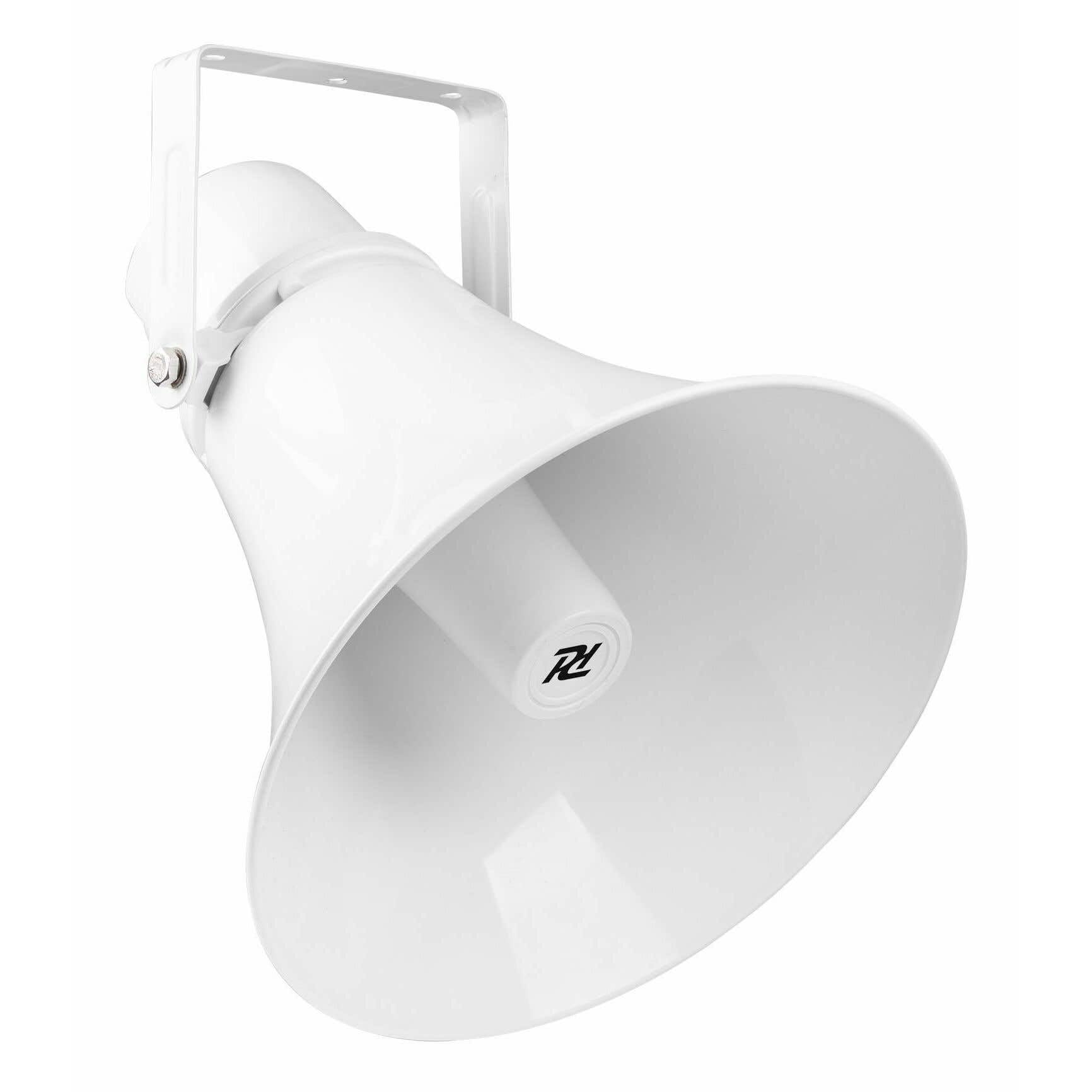 Power Dynamics HSR30 Proyector de Sonido de Largo Alcance con bocina Redonda de 7,5W, 15W, 30W RMS o 100V para megafonía de Interior o de Exterior IPX6 Resistente a la Intemperie, Color Blanco