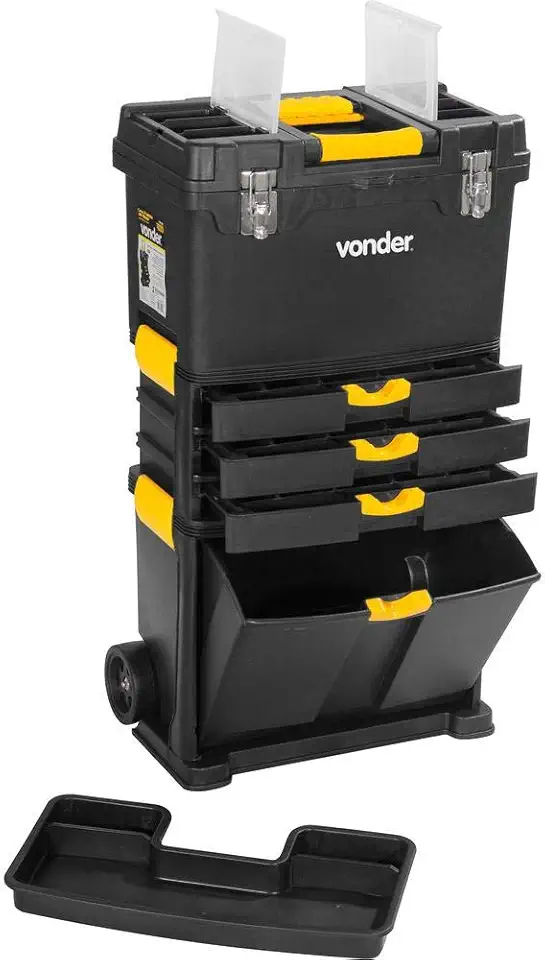 Vonder, Caixa Para Ferramentas, Plástica, Com Rodas, 46,0 Cm X 26,0 Cm X 82,0 Cm, Crv 0500.