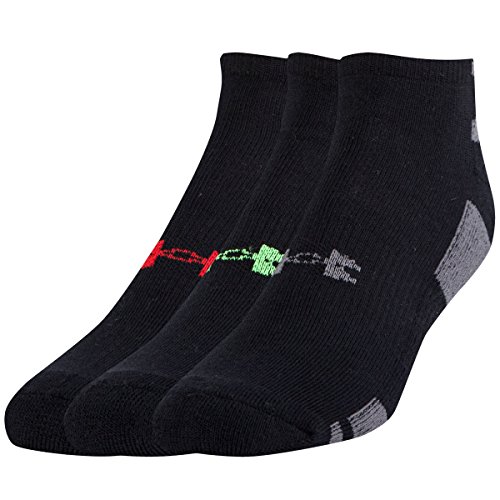 Under Armour Men's HeatGear No Show Socks (3 Pair), Black, Large