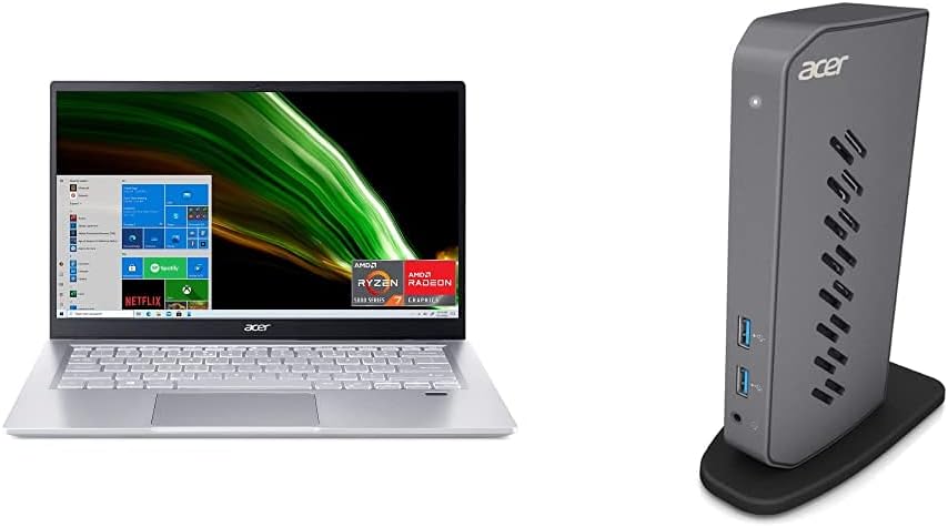 Acer Swift 3 SF314-43-R2YY, 14" FHD-Display, Ryzen 7 5700U-Processor, 8GB LPDDR4X, 512GB SSD USB 3.0 Dock U301, USB 3.0 & Type-C Interface, 2 x HDMI Ports, 4 x USB 2.0, 2 x USB 3.1 Gen 1