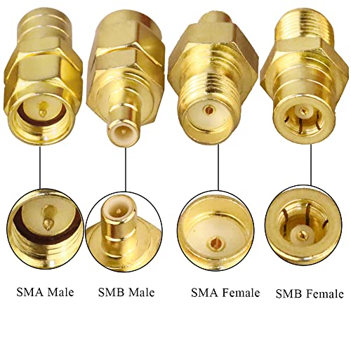 TUOLNK SMA zu SMB Adapter DAB Car Aerial Antenna Adapter KIT SMA SMB Stecker Buchse RF Adapter Für Auto Satellit Sirius XM DAB Radio Antenne Aerial Pigtail Kabel 4 Typ