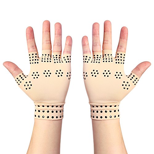 Anti-Arthritis Handschuhe mit Magneten, Rheumatoide Hand Schmerzen Gesundheit Kompressionstherapie, Beruhigt Schmerzende Hände(Haut farben)