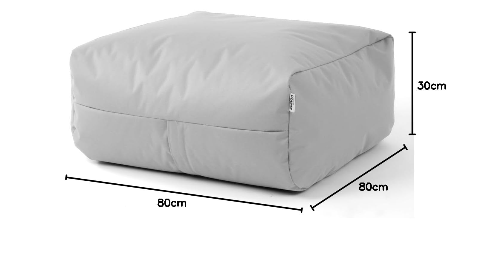 Avalon Gaia Pouf Quadrato in Tessuto Poliestere Samba 80x80x30 cm Grigio