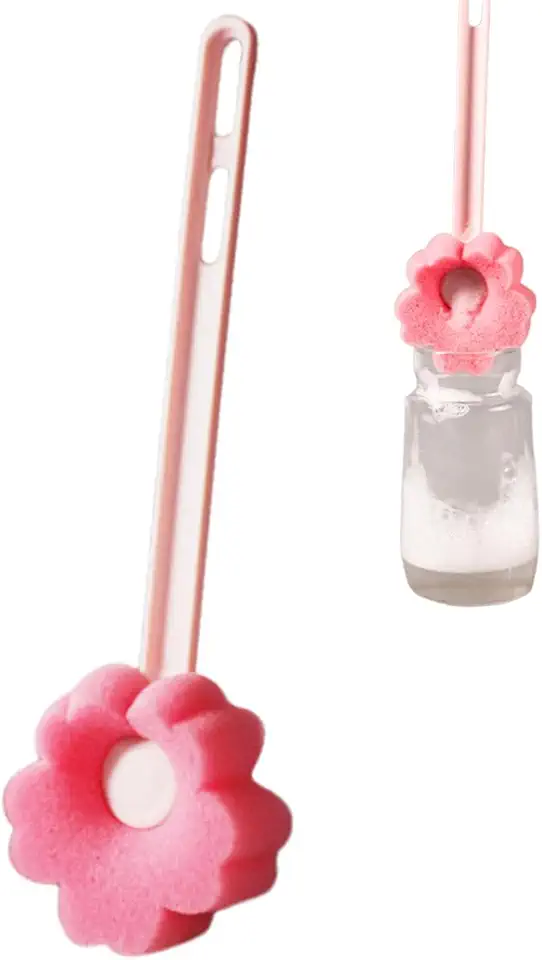 Bottle Brush Flower Shape Long Handle Tumbler Scrubber