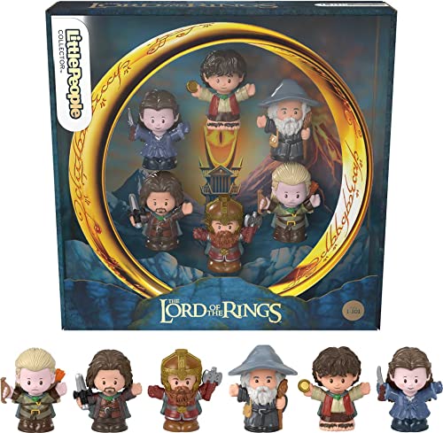 Image of Little People Collector The Lord of the Rings Movie Special Edition Set for Adults & Fans, 6 Figures in Display Package