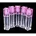 RONRONS 8 Pack Empty Refillable Plastic Roll On Bottles with Pink Cap,Aromatherapy Perfumes Essential Oils Lip Gloss Vials (6.5ml/0.2oz)