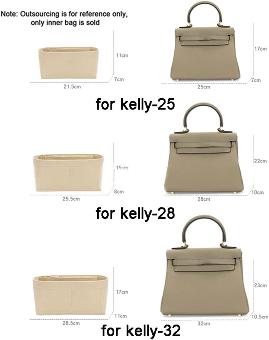 Lckaey Purse Organizer insert for Handbag Kelly 25 organizer1011Beige-S - Image 4