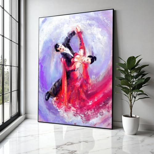 Toile imprimée couple dansant abstrait XBTYKPB art mural romantique 60x80cm