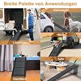 UISEBRT Klappbare Hunderampe für Autos & SUVs, Aluminium Hundetreppe 157x43cm, Tragbare Sicherheitstrampe mit Rutschfester Oberfläche, Hundeautorampe bis 110 kg