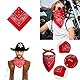 2 Stück Rote Bandanas, Damen Herren, 100% Baumwolle, Hochwertige Bandanas, Unisex-Schal, Krawatte, Stirnband, Haartuch, Paisley-Muster, Rot (55 x 55 cm)