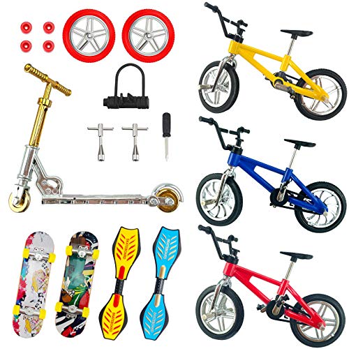 Nanaso 18 Pieces Mini Finger Toys Set, Finger Bike Finger Skateboard Fingertip Movement Set, Favors Replacement Wheels And Tools Experience More Gameplay And Happiness For Kids #TOP6