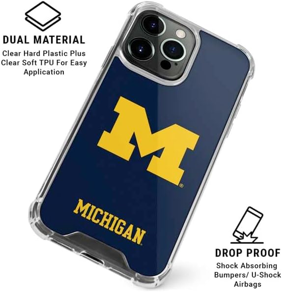 Skinit Clear Phone Case Compatible with iPhone 16 Pro Max - Officially Licensed University of Michigan M Logo Design