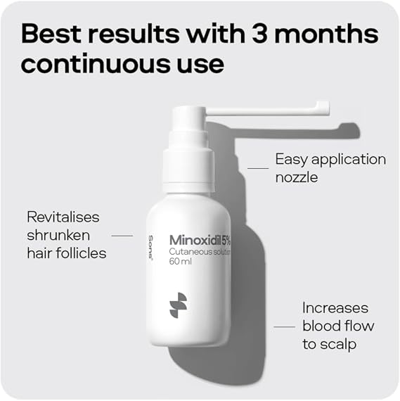 Sons Minoxidil 5% Spray (1x60ml) & Ketoconazole Anti-Dandruff Shampoo (1x60ml) for Men, Clinically Proven Hair Regrowth & Dandruff Treatment, Easy to Use Precision Application System, Made in Europe