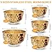 YEJZXY Mixing Bowls Set, 5PCS Stainless Steel Hammered Gold Mixing Bowls Nesting Design Kitchen Bowls, 4.9/4.2/3.2/2.1/1.6QT for Mixing & Serving