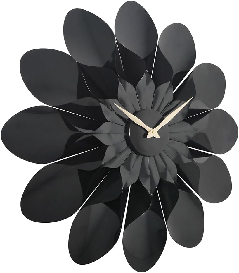 ARCHI Floro - The Blooming Elegance Black Flower Wall Clock