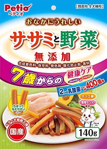 ペティオ(Petio) おなかにうれしい 無添加 ササミと野菜 7歳からの健康ケア 140g