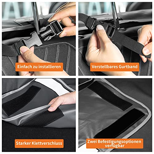 Toozey Kofferraumschutz Hund mit Seitenschutz - Universal Auto Kofferraum Hundedecke - Wasserdicht, Reißfestigkeit & pflegeleicht - Robuste Schutzmatte für Hunde, Schwarz - XL（208*105cm））