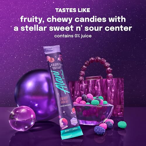 Image of Alani Nu COSMIC STARDUST, Energy Sticks Drink Powder, 200mg Caffeine, Pre Workout Performance with Antioxidants, On-The-Go Drink Mix, Biotin, B Vitamins, Zero Sugar, 5 Calories, 10 Pack