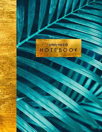 Unlined Notebook: Blank Page Journal - Gold Palm Tree Cover - 8.5 x 11 inches (Nature & Environment Notebooks)