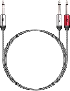 MX 6.35mm (1/4 Inch) Male to Dual 6.35mm Male Audio Splitter Cable 0.5m | 1/4" Instrument Y Cable for Guitar, Amplifier, M...