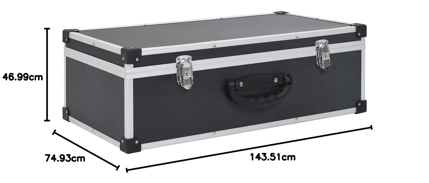 vidaXL Custodia CD per 80 CD Spaziosa con Rifiniture Bordi Rinforzati Resistente Robusta Richiudibile Contenitore Valigetta Box in Alluminio ABS Nero