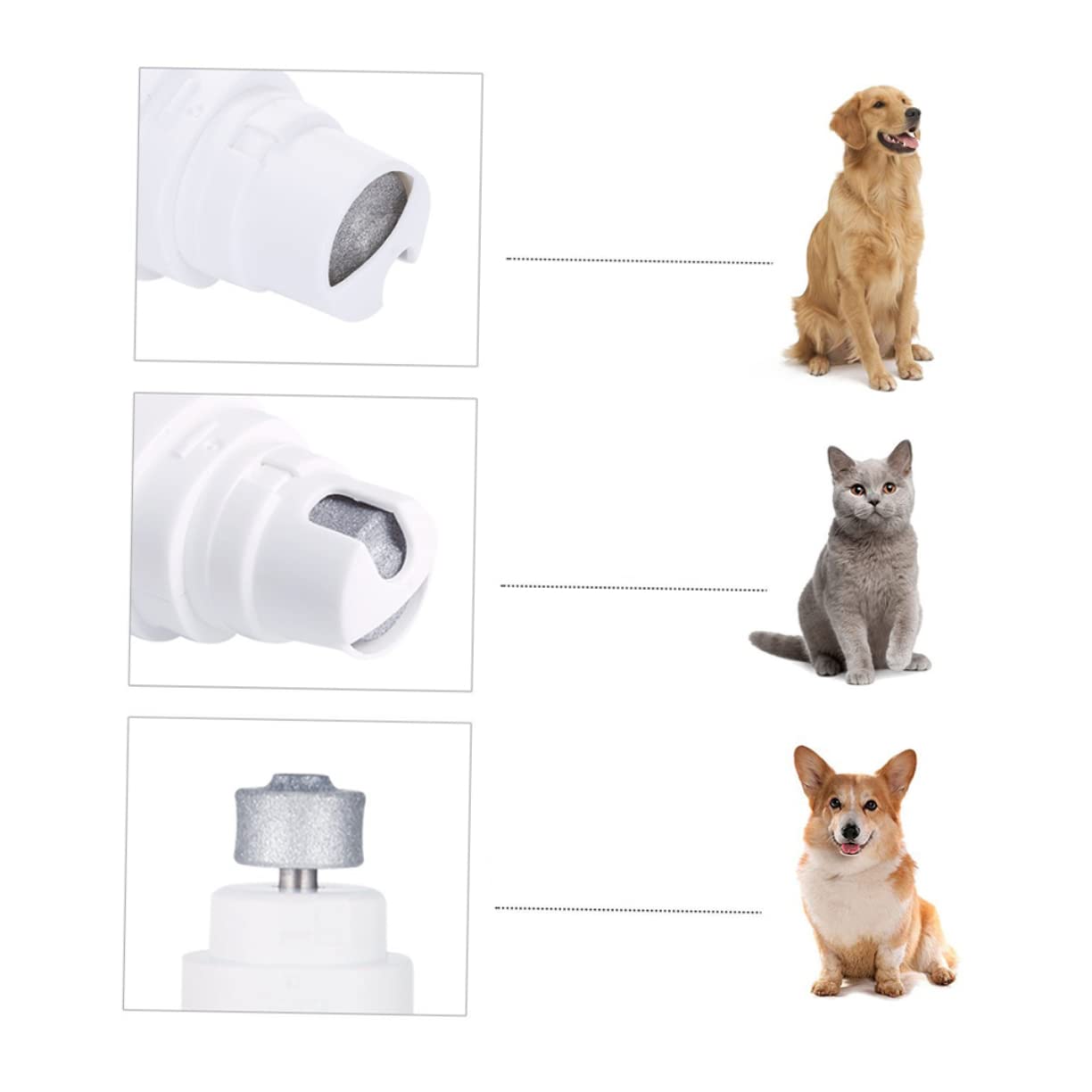 INOOMP Cortauñas Eléctrico para Mascotas Amoladora Eléctrica para Perros Cortauñas Eléctrica para Mascotas 3 Uds