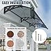 Awning for Door Entrance 40x48 Inch, Polycarbonate Canopy Front Door Awnings Exterior with Separate Drainage, All-Weather UV, Rain & Snow Protection for Porch, Patio, Window, or Deck