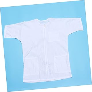 FRCOLOR 1Pc Vestido Macacão Batas Enfermeira Macacão Protetor Macacão Não Tecido Macacão Descartável Roupas De Trabalho De Barbeiro Camisa De Trabalho De