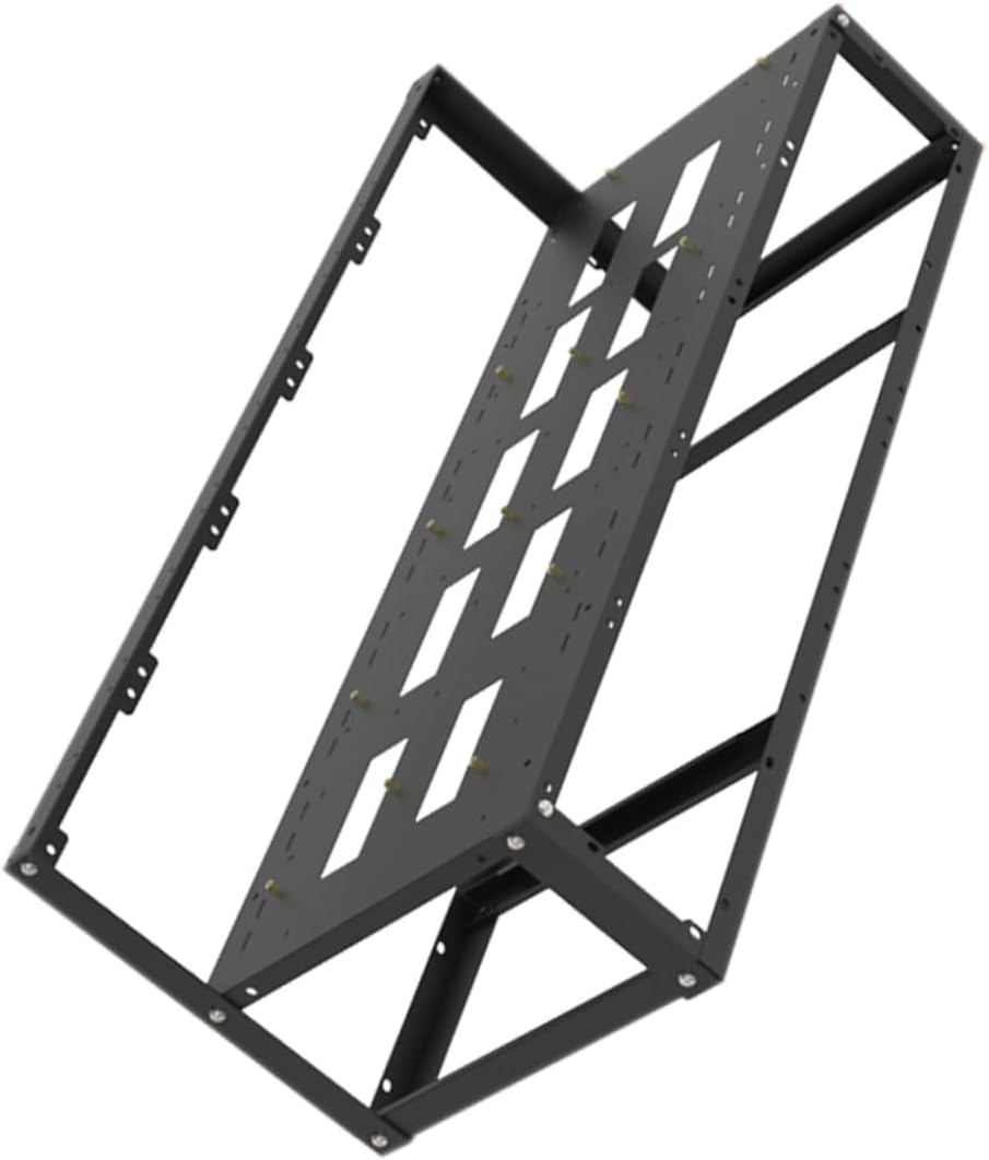 jojofuny Open Frame Mining Rig Frame with Dual Atx Power Supply Support Steel Open Air PC Case for GPU Mining Enhanced Cooling and Heat Dissipation Stable and Professional Design