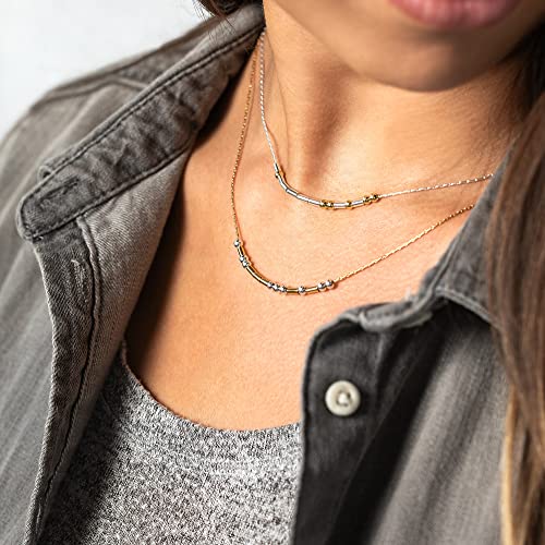 Demdaco Morse Code Silver Gold Tone You're Loved One Size Brass Fashion Necklace #TOP4