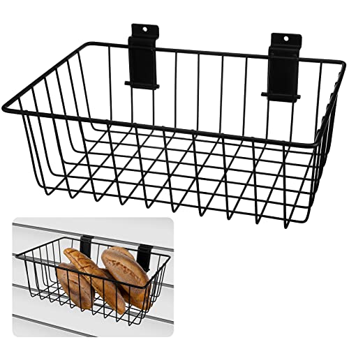 Eaasty 1 Pc Slatwall Basket Ventilated Metal Slatwall Baskets Mounted Slatwall Baskets Hanging Slatwall Accessories For Storage Display On Garage Slatwall Panels (11.8 X 7.9 X 3.9 Inches) #TOP24