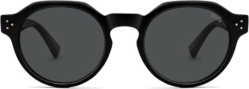 SOJOS Lentes de sol polarizados retro para mujeres y hombres, gafas de sol redondas vintage de los años 90, protección UV400, SJ2623
