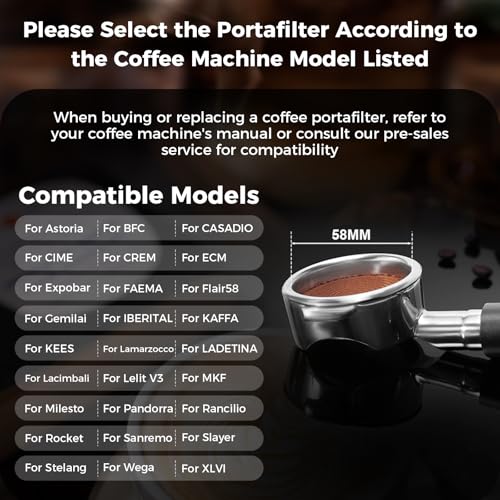 Image of IKAPE 58mm Bottomless Naked Portafilter, Coffee Portafilter with Black Silicone Handle, Fits E61, Flair 58, ECM, Rocket, Sanremo, Synesso, Slayer, VBM Machines, with 18g Capacity Filter Basket