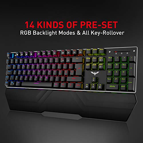 havit Mechanische Gaming Tastatur Maus Headset Set, RGB QWERTZ Handballenauflage Tastatur (DE-Layout), 4800 Dots Per Inch Gaming Maus und RGB Gaming Headset (KB380L) - Image 5