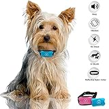 Contenido & recomendaciones: incluido para su corteza de parada cuello es una batería de 6 voltios, 1 juego de tapas de tornillo corto Caps, 1 set de Tornillo largo, 1 collar de la corteza, 2 placas de cara (azul, y rosa) y manual de instrucciones retirar la batería cuando no esté en uso para ahorrar batería vida. perro ladra disuasorio dispositivos, collar de perro, collares para perros para perros medianos y perros pequeños, perros grandes.