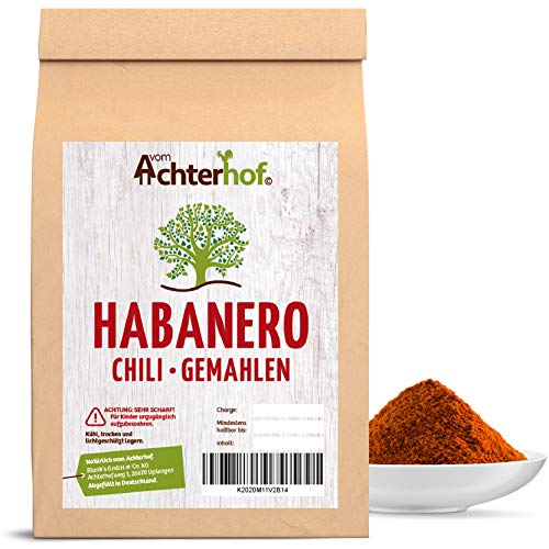 50 g Habanero Chili Pulver EXTREM SCHARF 280-300.000 Scoville Schärfegrad 10 ! Die schärfste Chili der Welt