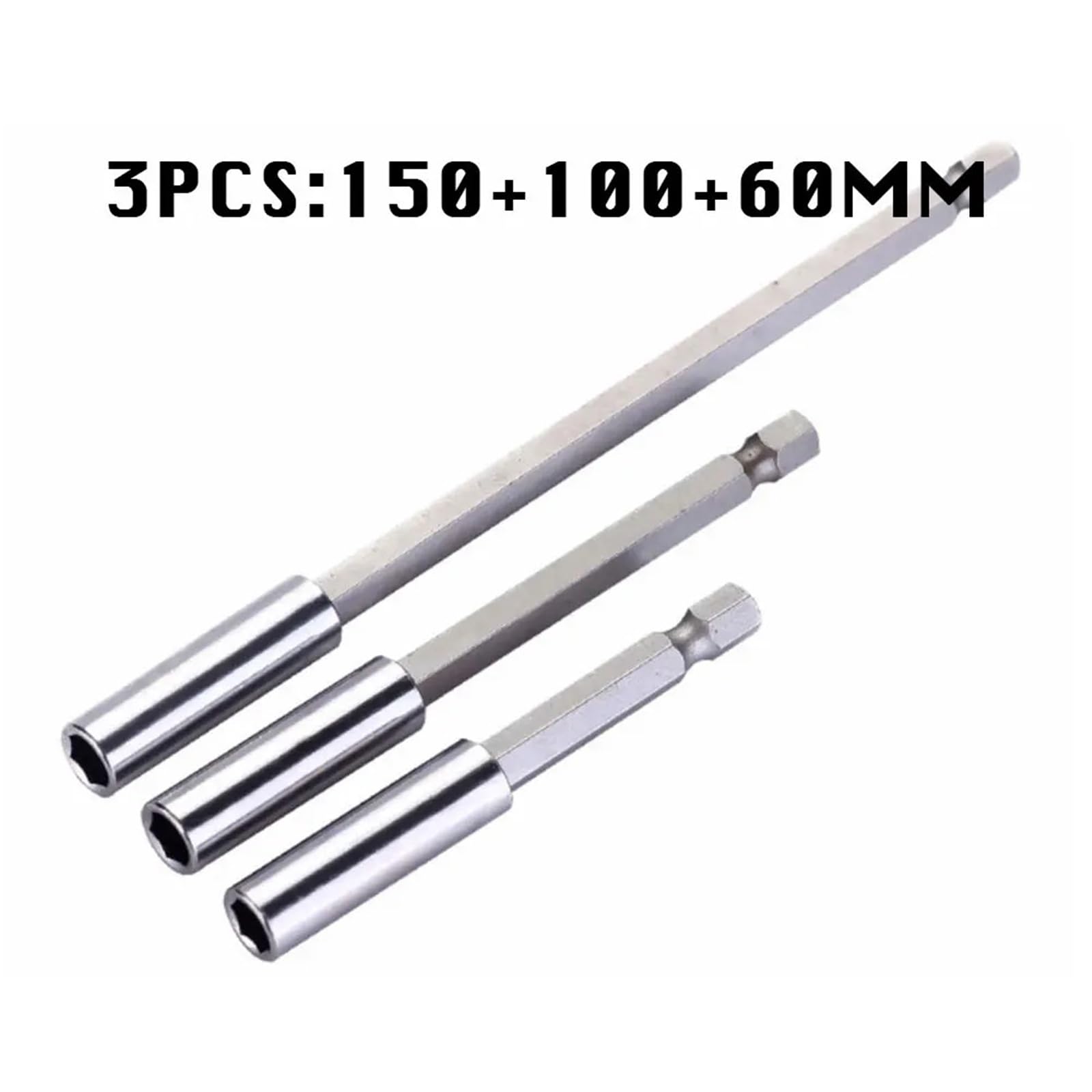 1/4 Inch Hex Magnetic Bit Holder Extension Drill Driver Bars 60/75/100/150mm 1Pcs(60 100 150MM)