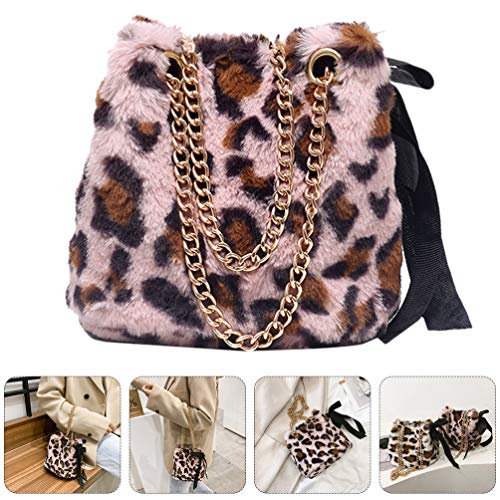 KESYOO Bolsa de Ombro de Pelúcia da Moda Bolsa de Corpo Cruzado para Mulheres Senhora (Rosa)