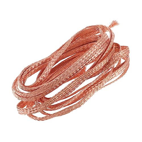 CLISPEED Cable Plano De Cobre Trenzado Para Conexión Tierra Conductor Flexible y Resistente Para Equipos Electrónicos Oficina Industria Aeroespacial Sin Burrs y Alta Densidad De Malla