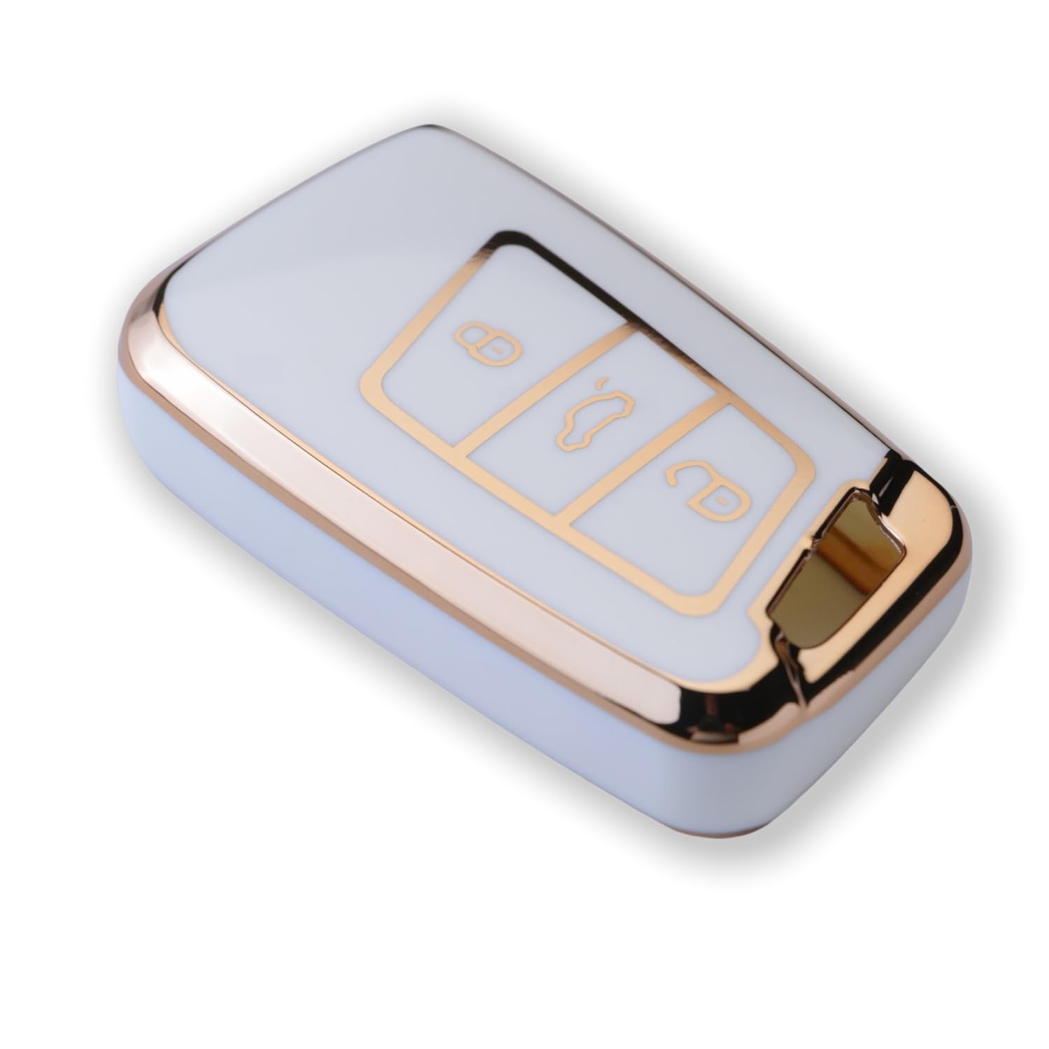 RUXYAXFOL TPU copertura chiave auto per VW Golf 7 Passat B8 Seat Leon Ibiza Toucan T-Cross Polo CC Skoda Superb Kodiaq Custodia chiave auto, 2 pezzi, platino