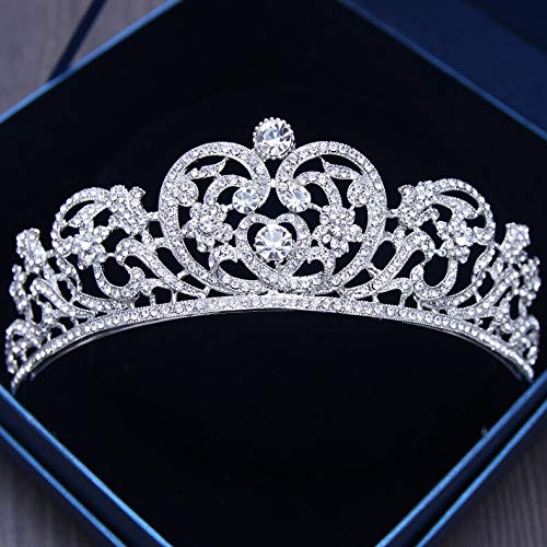 Haarschmuck Krone Diademe für Frauen, handgefertigt, silberfarben, Kristallkronen, Braut, Abschlussball, Festzug, Diadem, Königin, für Hochzeit, Haarschmuck, Prinzessin, Haarschmuck (Metall